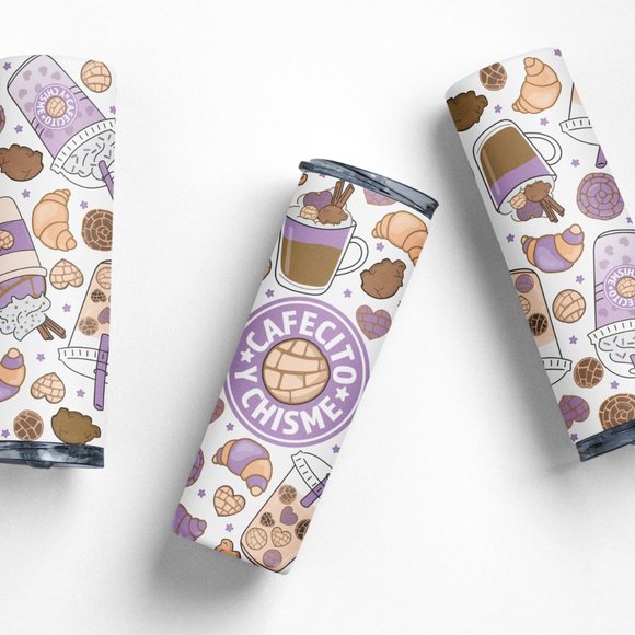 20oz Insulated Tumbler, Cafecito y Chisme, Spanish, Cute - Picture 3 of 8